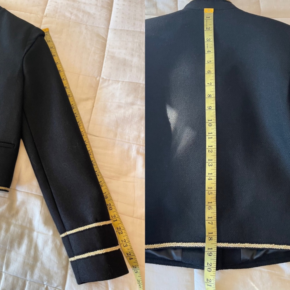 SOLD🥤 Zara Woman Textured Cropped Wool Blend Jacket Black Gold Buttons S NWT - Picture 14 of 16